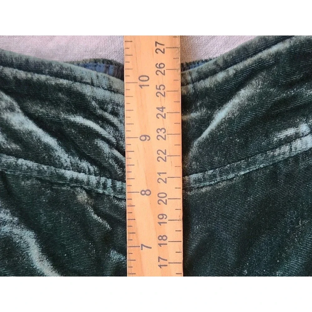 MADEWELL Women's Green Velvet Huston Pull On Wide‎ Leg Crop Pants Size XS